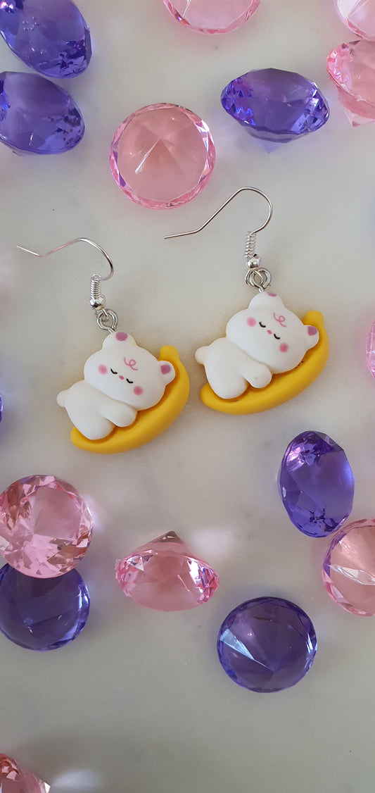 The Bear & The Banana Boat Set of Earrings