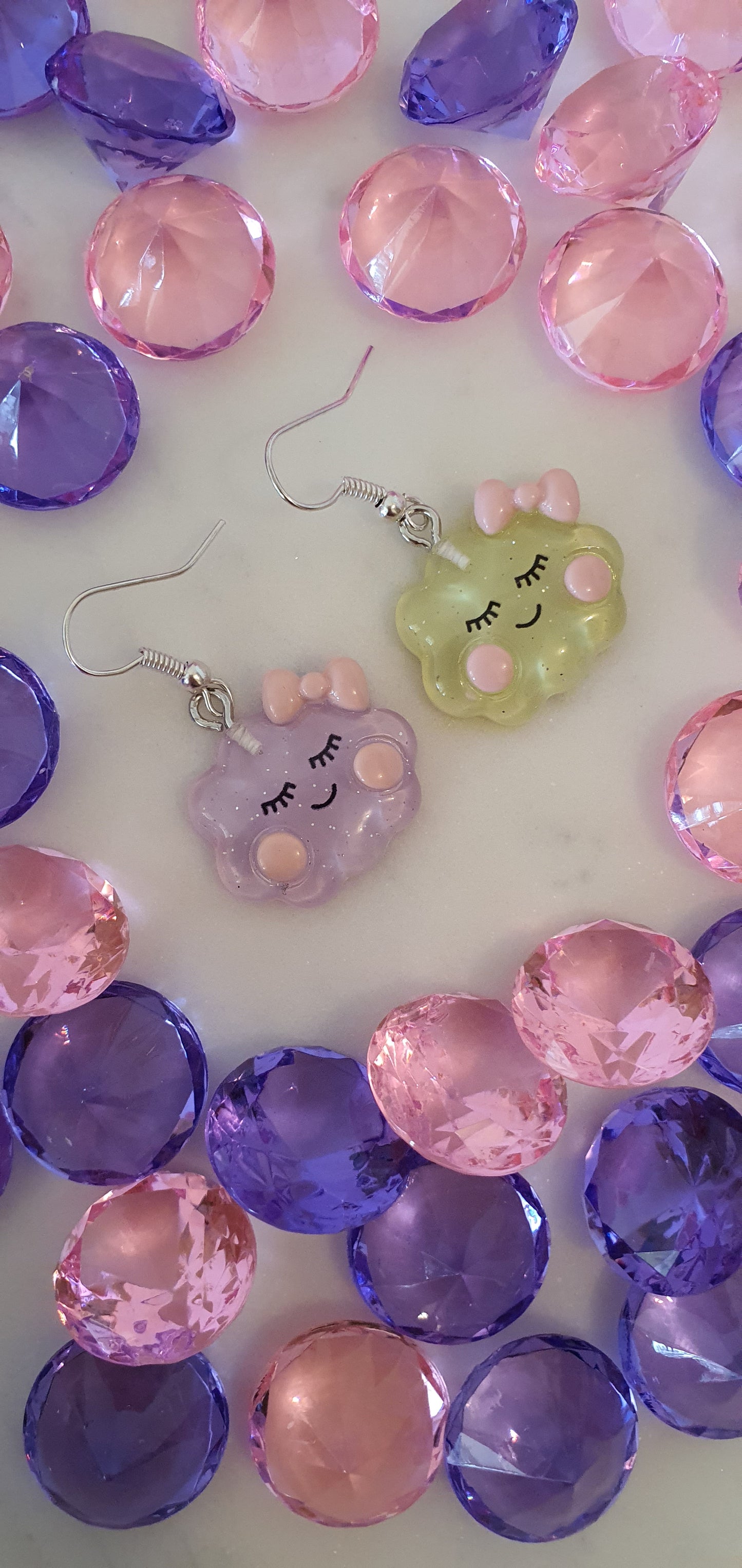 Pretty Purple & Yellow Cloud Set of Earrings