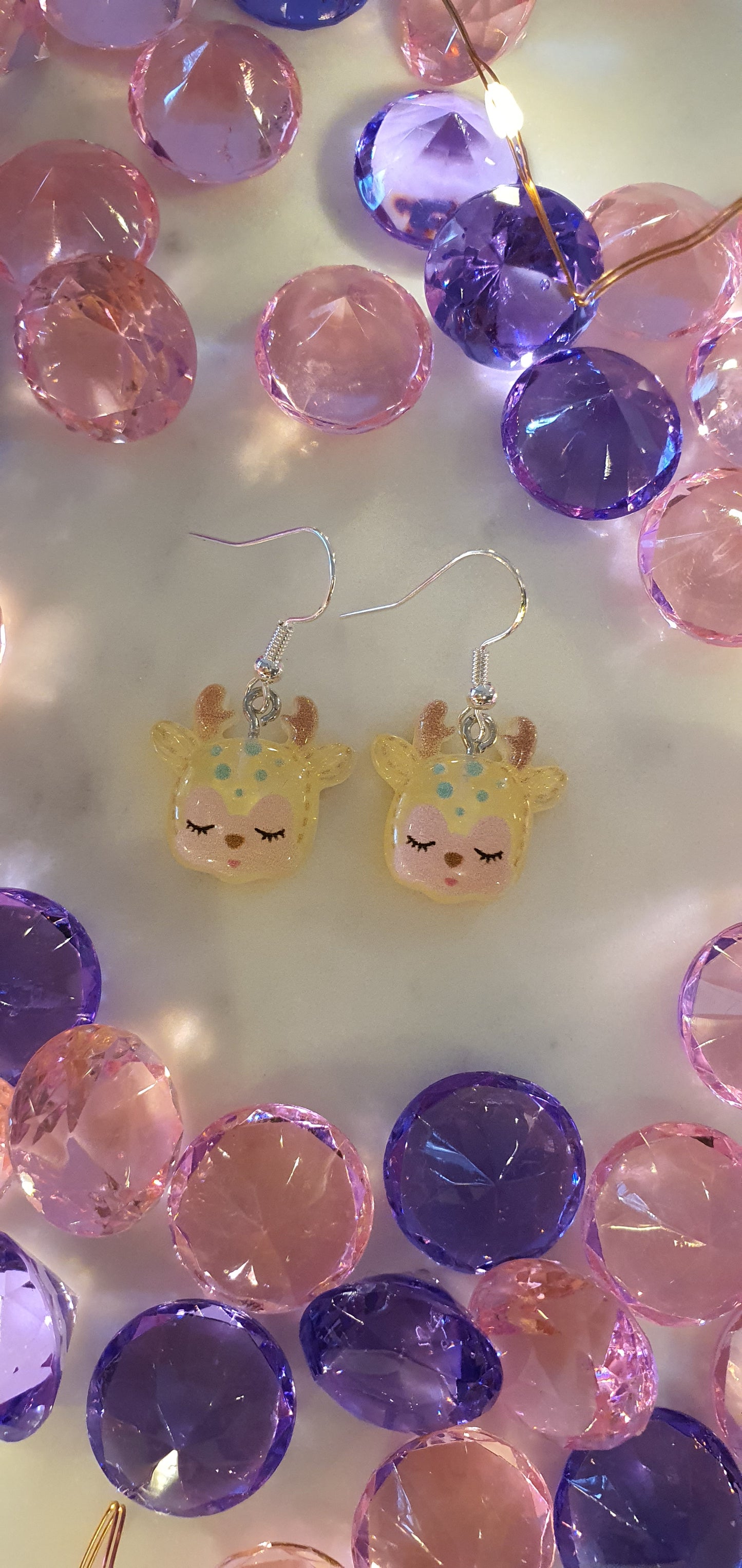 Gorgeous Sika Deer - Yellow Sleepy Head Set of Earrings