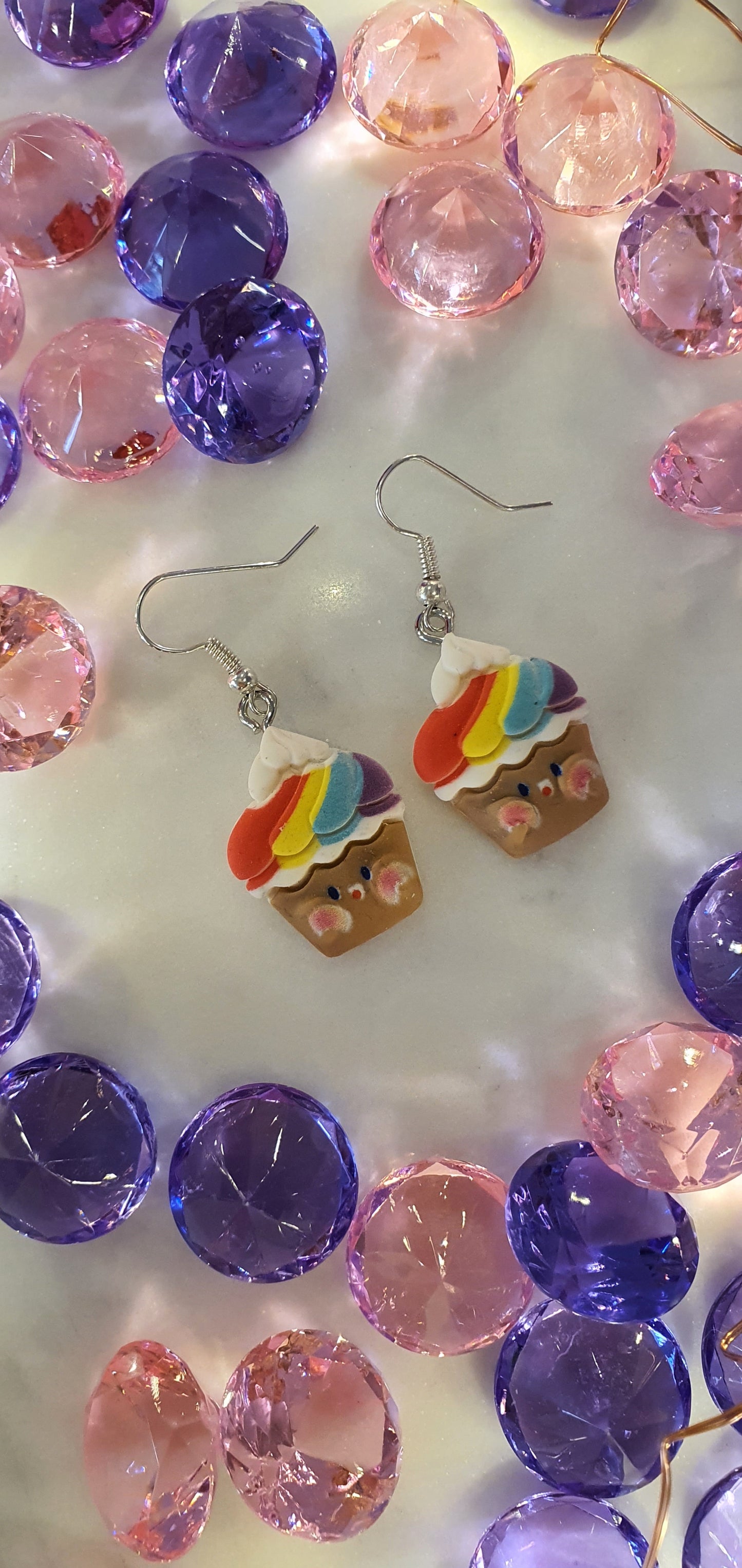 Smiling Rainbow Sundae Set of Earrings