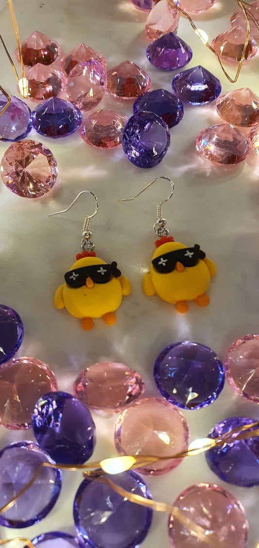 Super Chickens - Yellow Masked Set of Earrings