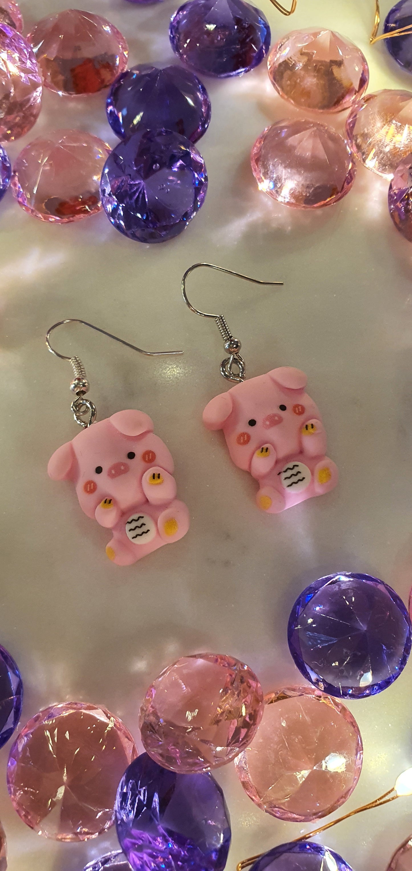 Adorably Cute Piggy Set of Earrings - Add Bacon!