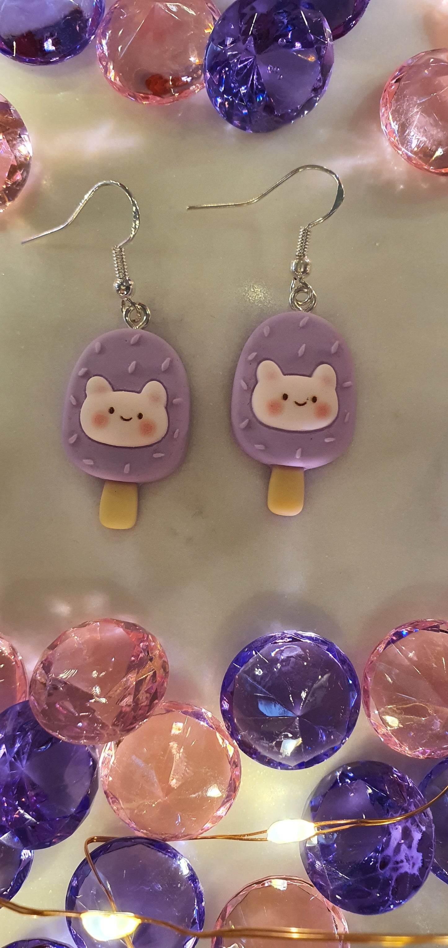 Sweet Kitty Cat Ice Cream Set of Earrings