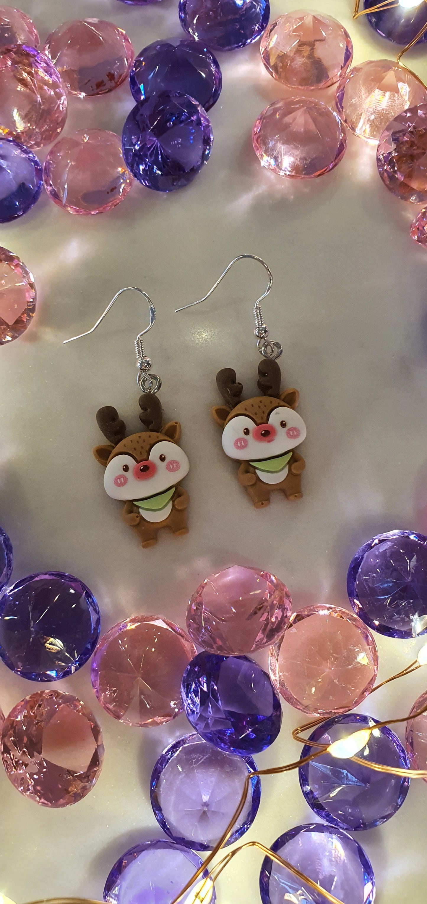 Merry Christmas Reindeer Set of Earrings