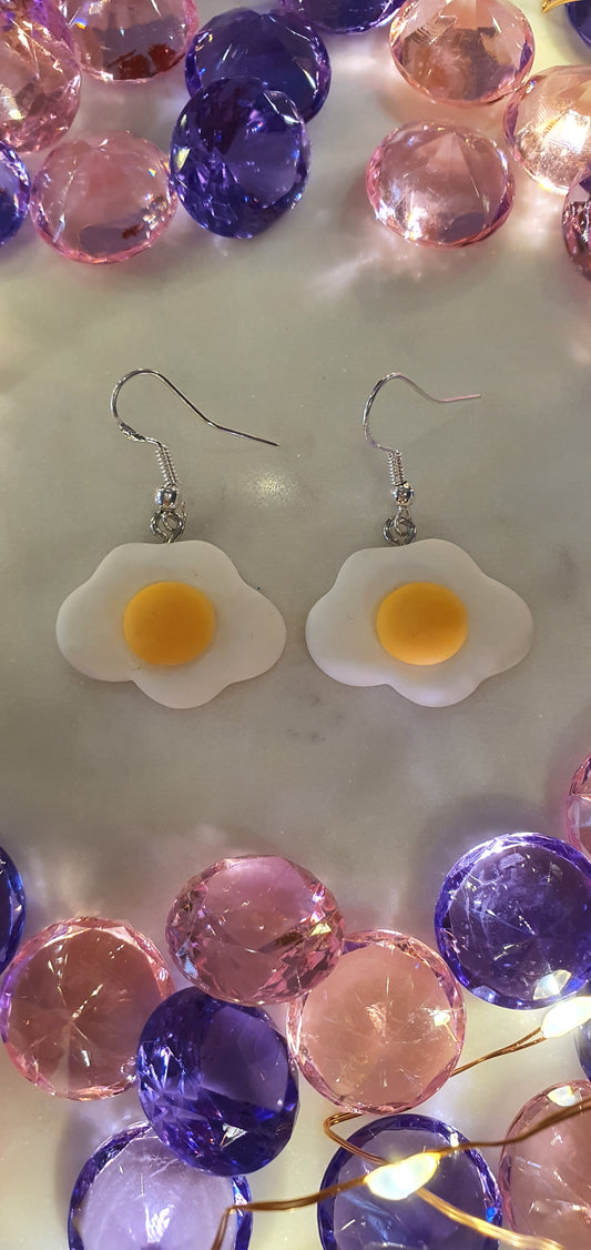 Super Cute Single Egg Poached Set of Earrings