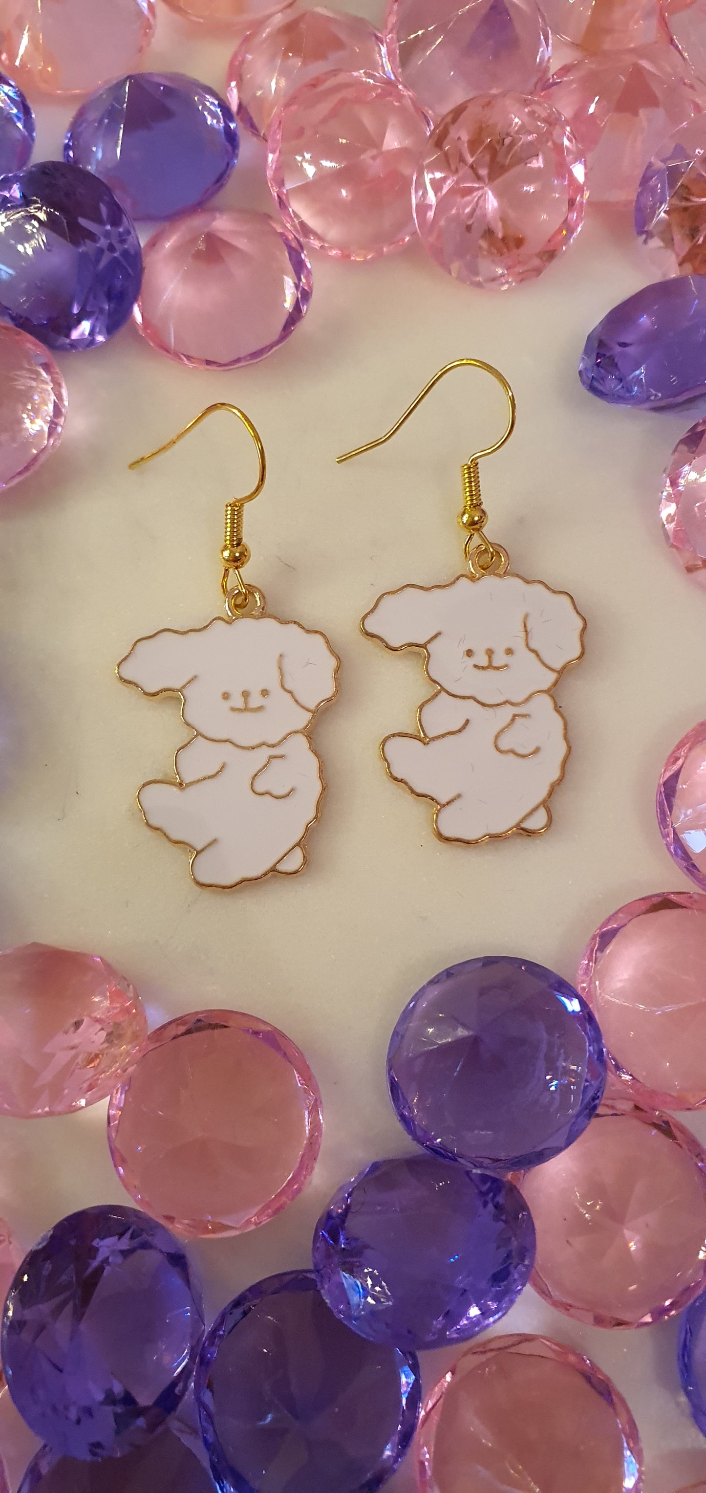 Shea The Fluffy Flying Dog Set of Earrings