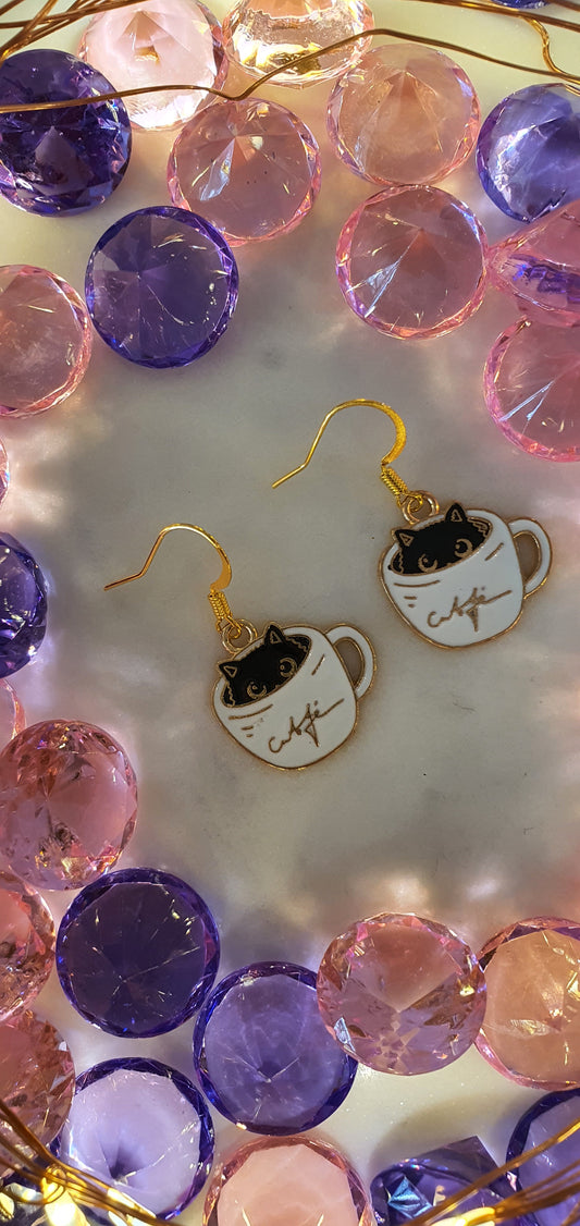 Pop Up Paul - The Coffee Cat Set of Earrings