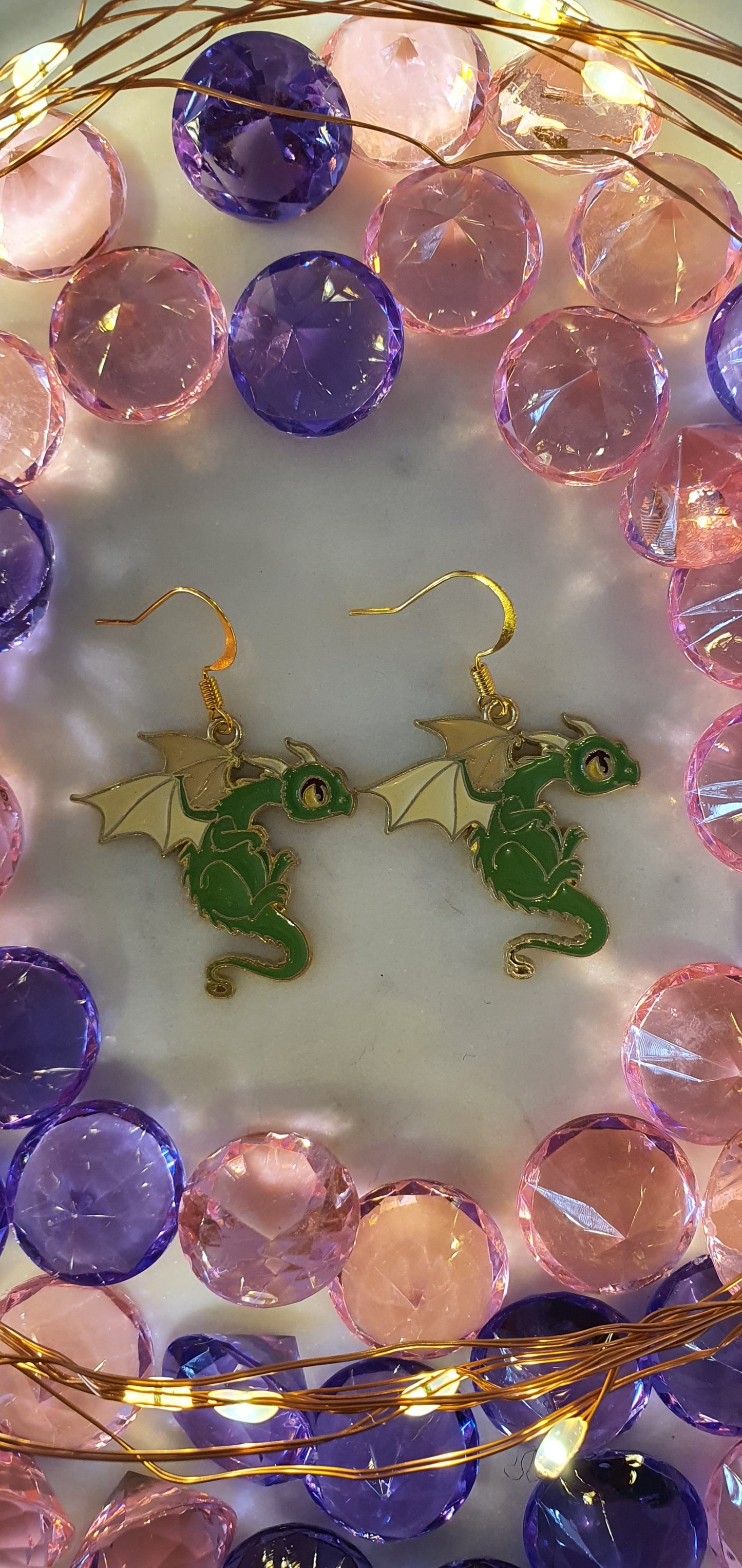 Dragon Realm: Cail The Green Healer Dragon - Set of Earrings