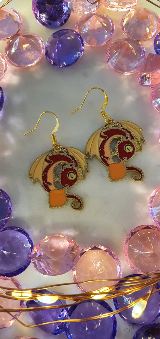 Dragon Realm: Adiron The Red Fire Dragon - Set of Earrings