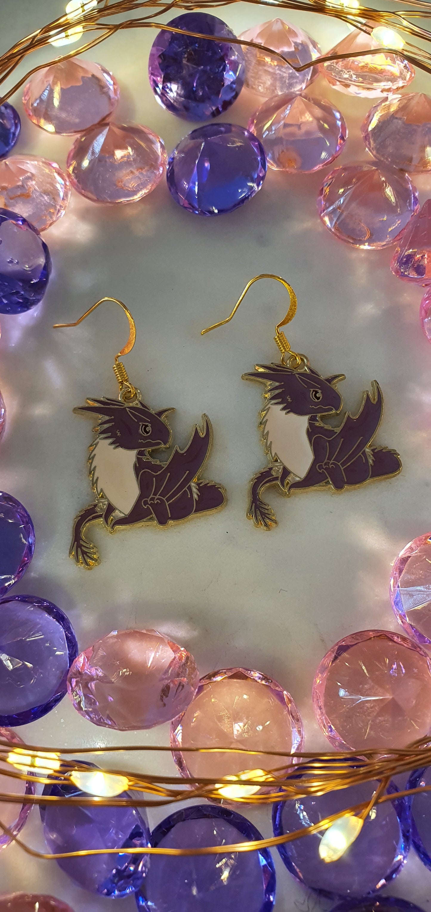 Dragon Realm: Sokari The Purple Seeker Dragon - Set of Earrings