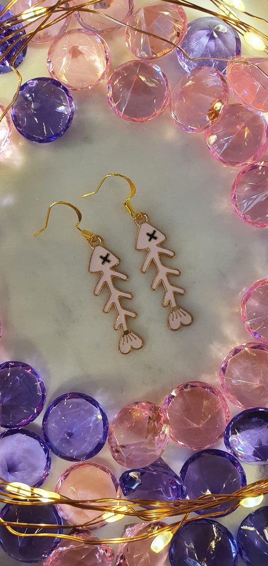 Fish Blush Pink Endoskeleton Set of Earrings