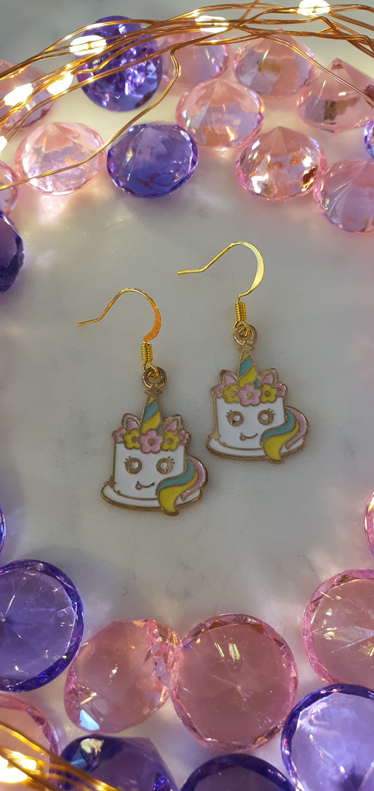 Unicorn - Pastel Birthday Cake Set of Earrings