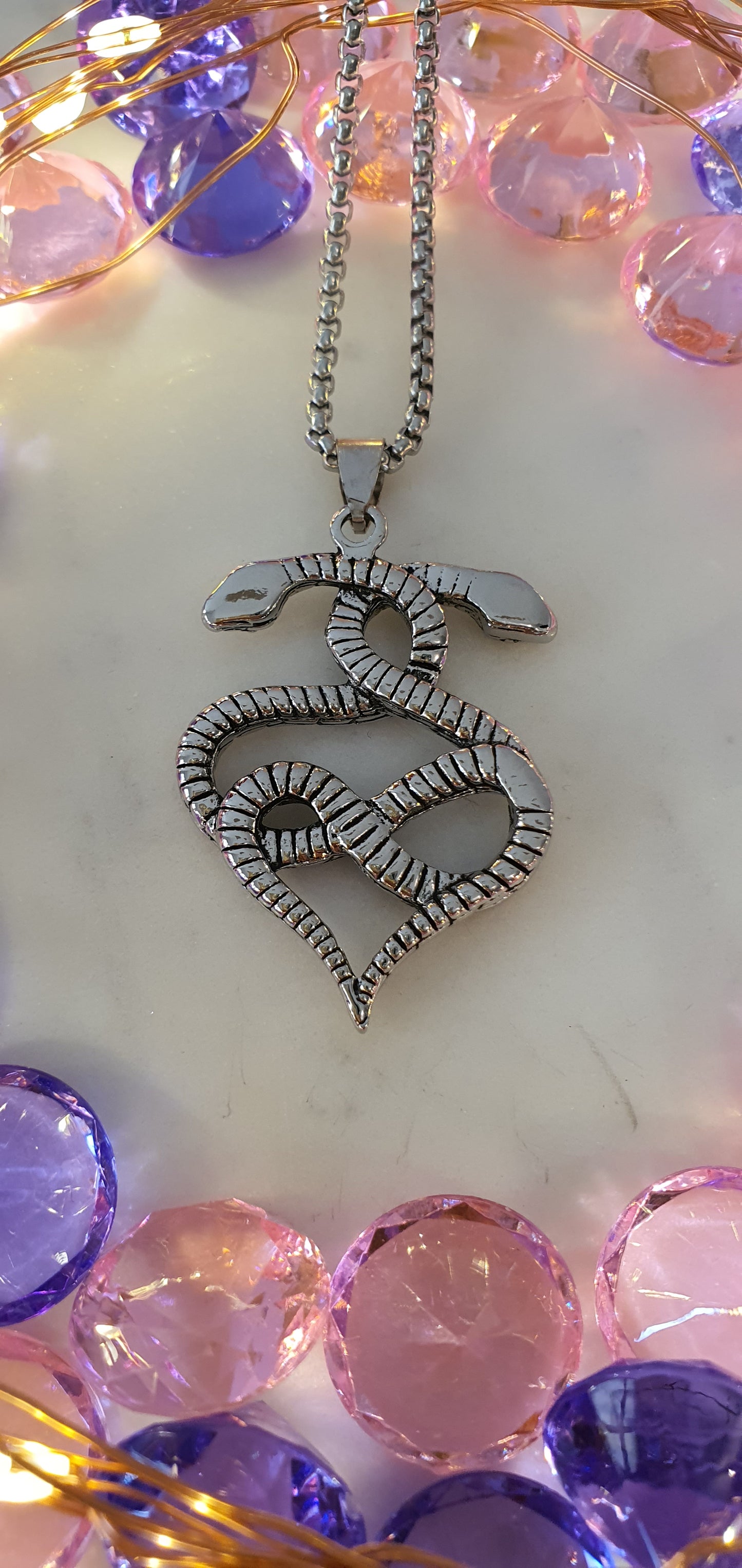 Goth Punk - Intertwined Snakes Necklace - Gothic Style