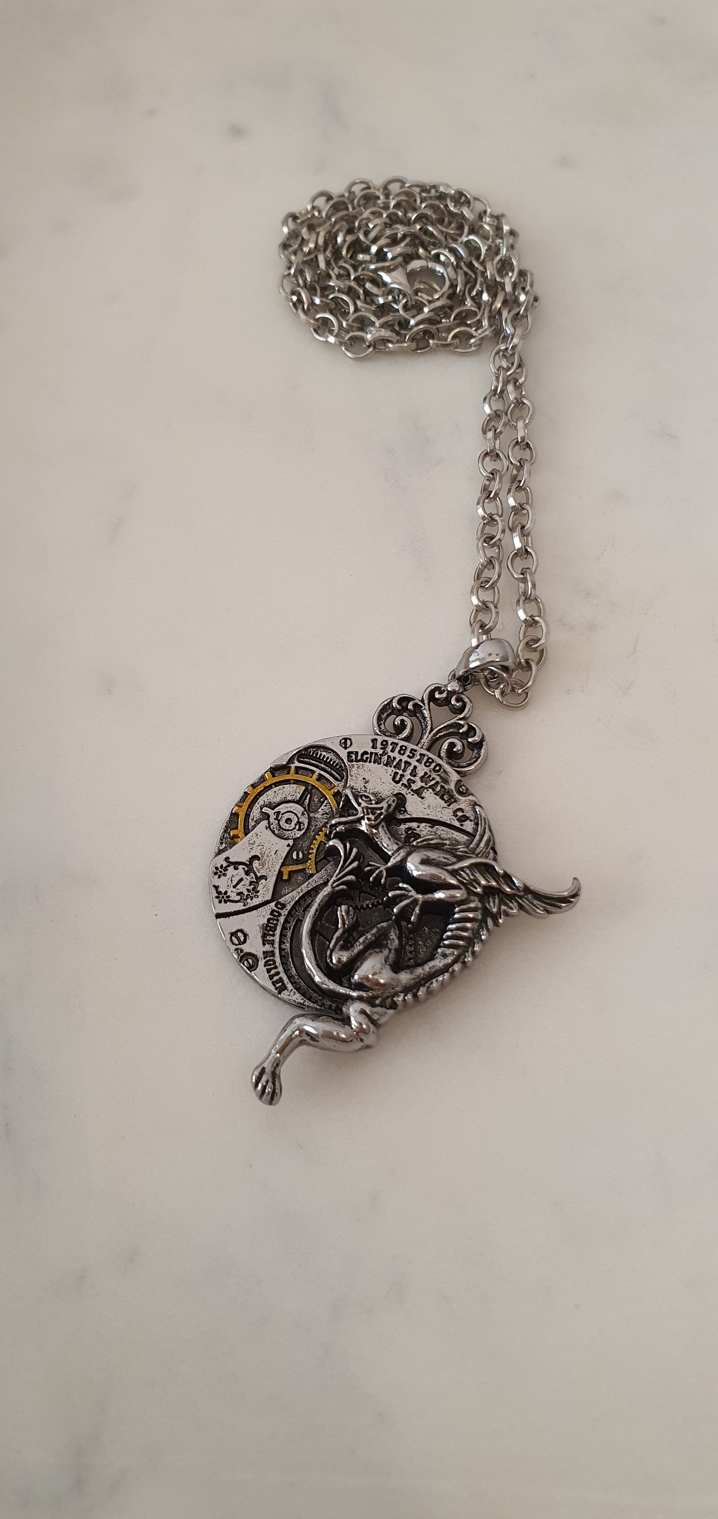 Dragon - Beautiful Steampunk Clockwork Dragon Necklace