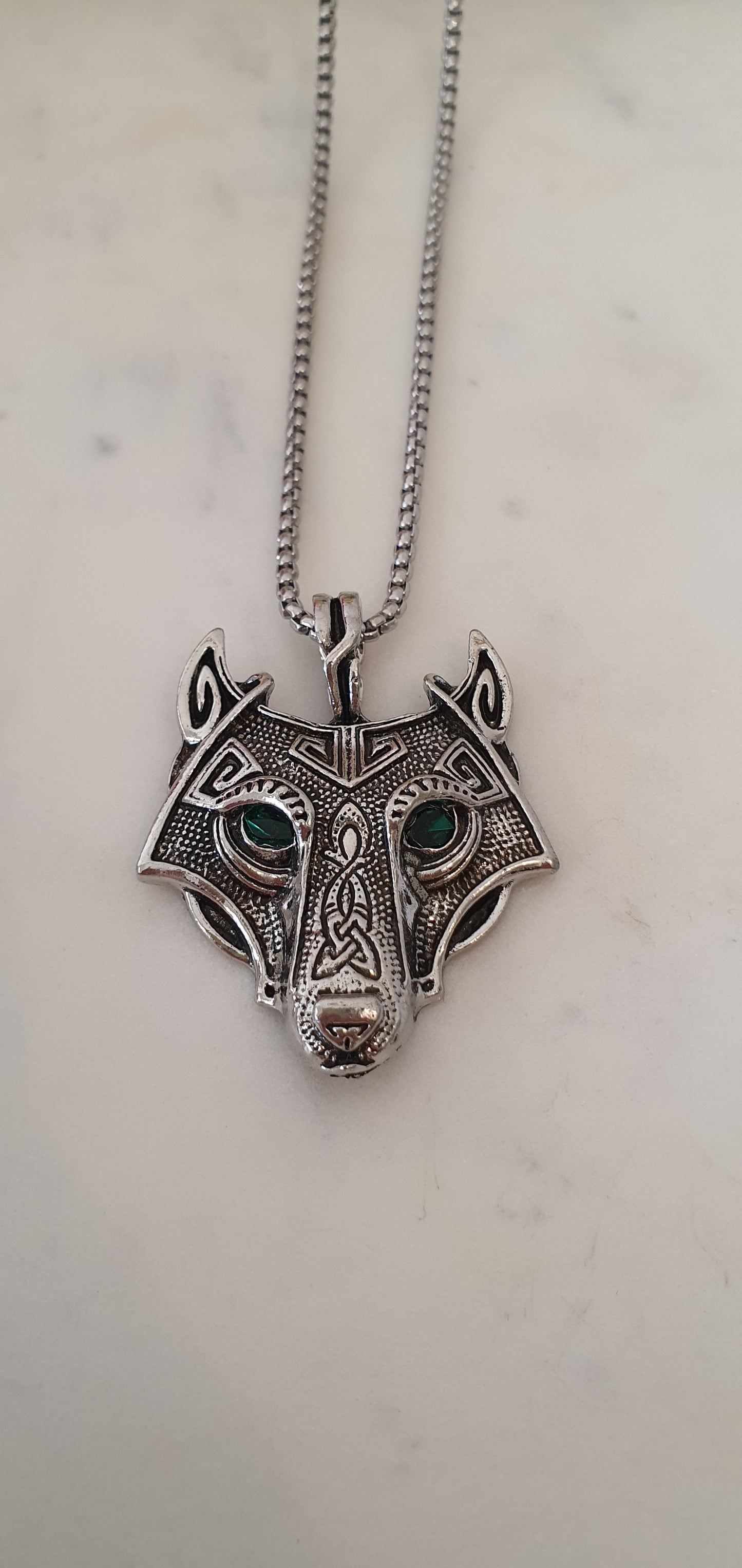 Viking Celtic - Asgard Fenrir Wolf & Symbols Necklace