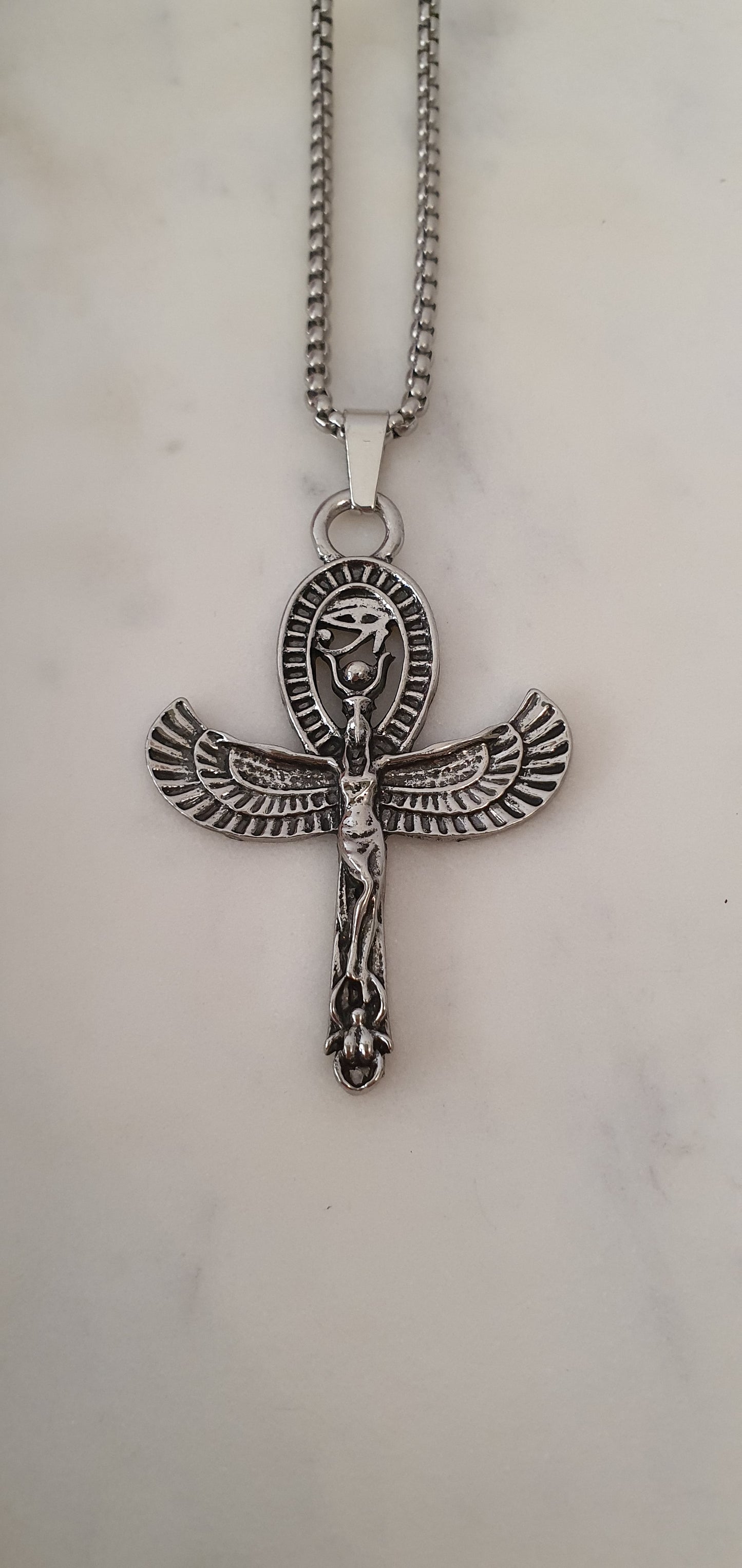 Goth Punk - Plain Silver Ankh Necklace - Gothic Style