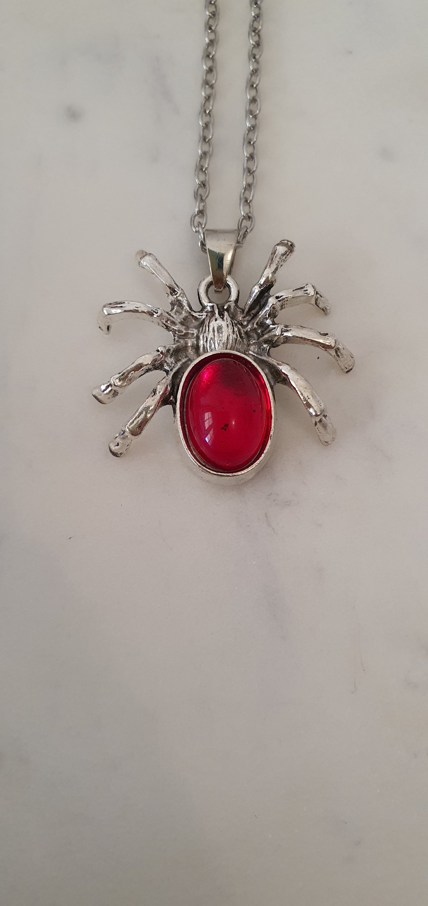 Goth Punk - Sliver Redback Spider Necklace - Trendy Gothic