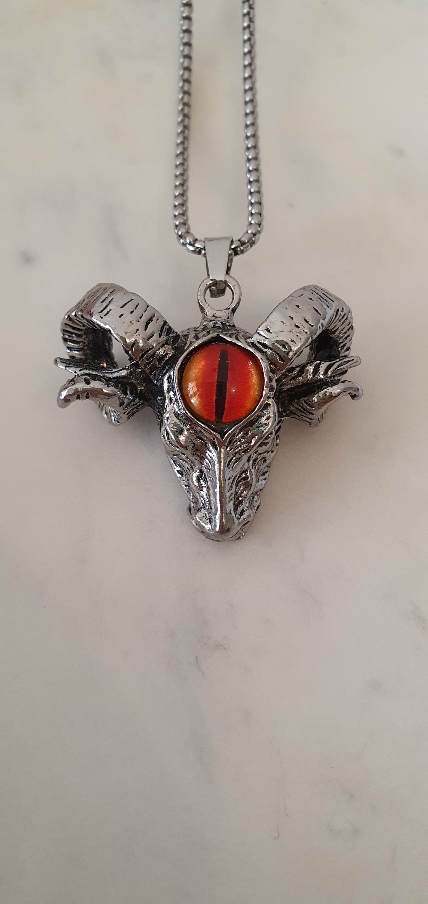 Goth Punk - One Eyed Horned Demon Necklace