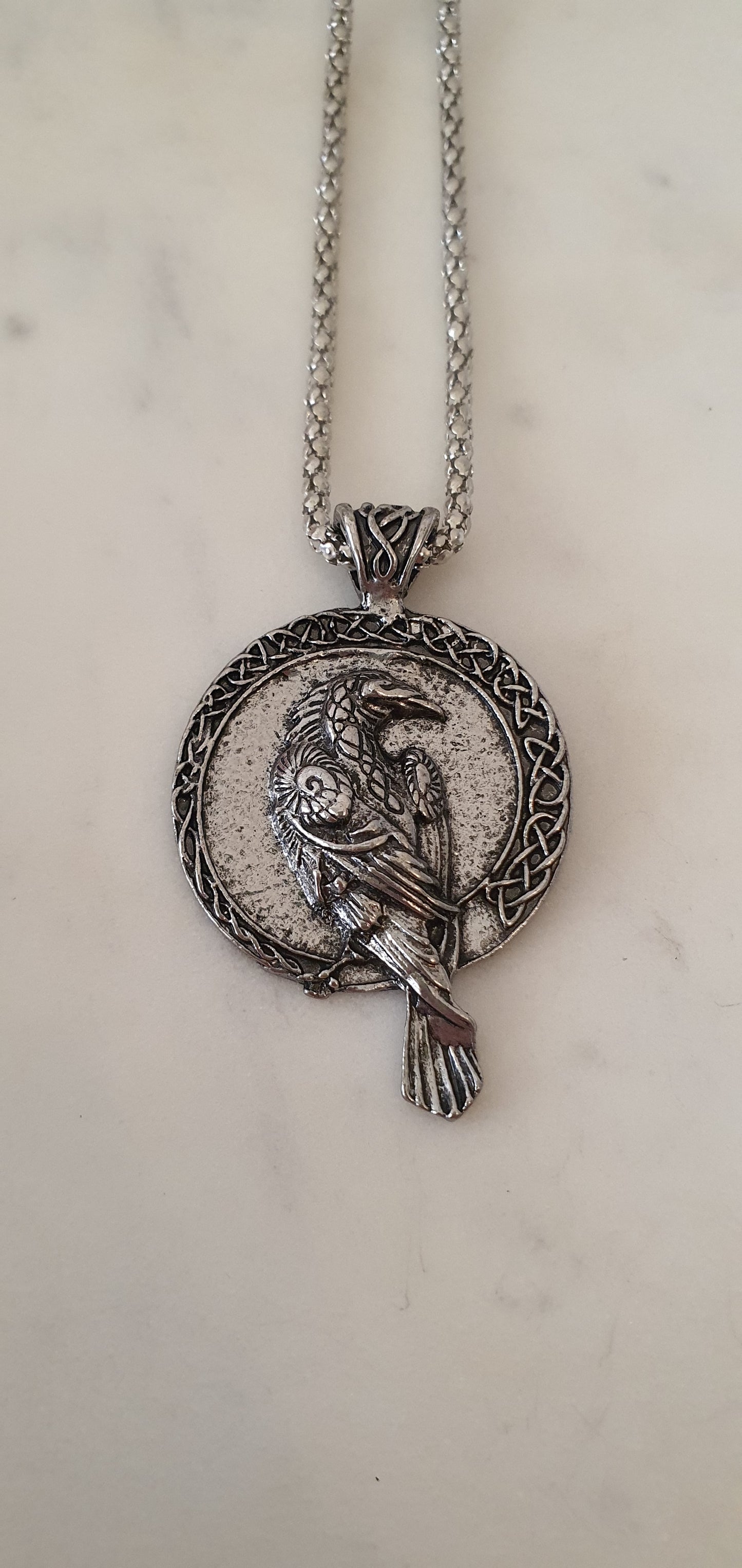 Viking Celtic - Raven Messenger of Odin Gods Valhalla Necklace