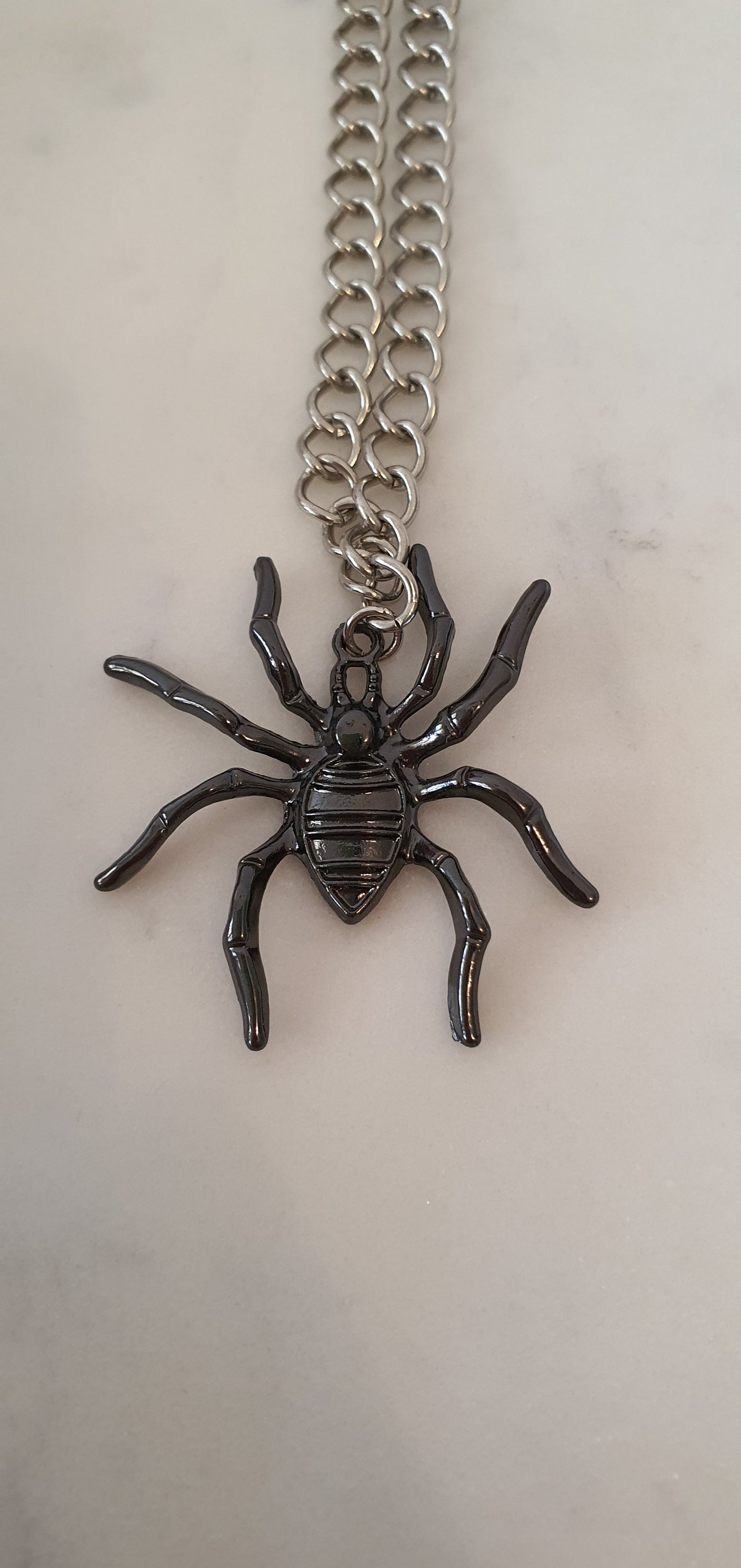 Goth Punk - Black Climbing Spider Necklace