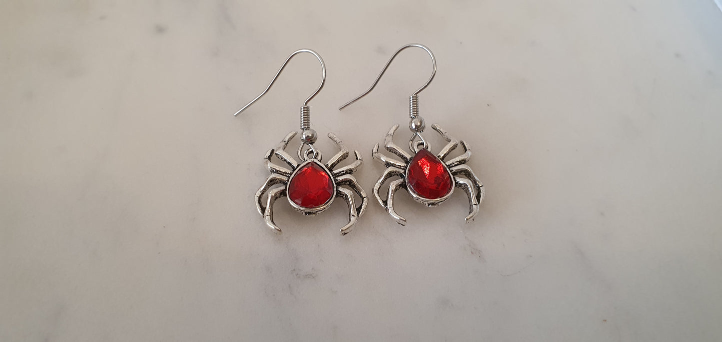 Goth Punk - Sliver Redback Spider Set of Earrings - Trendy Gothic