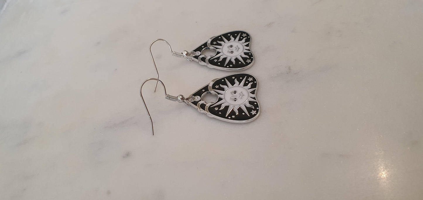 Goth Punk - Silver Ouija Sun & Stars Set of Earrings - Trendy Gothic