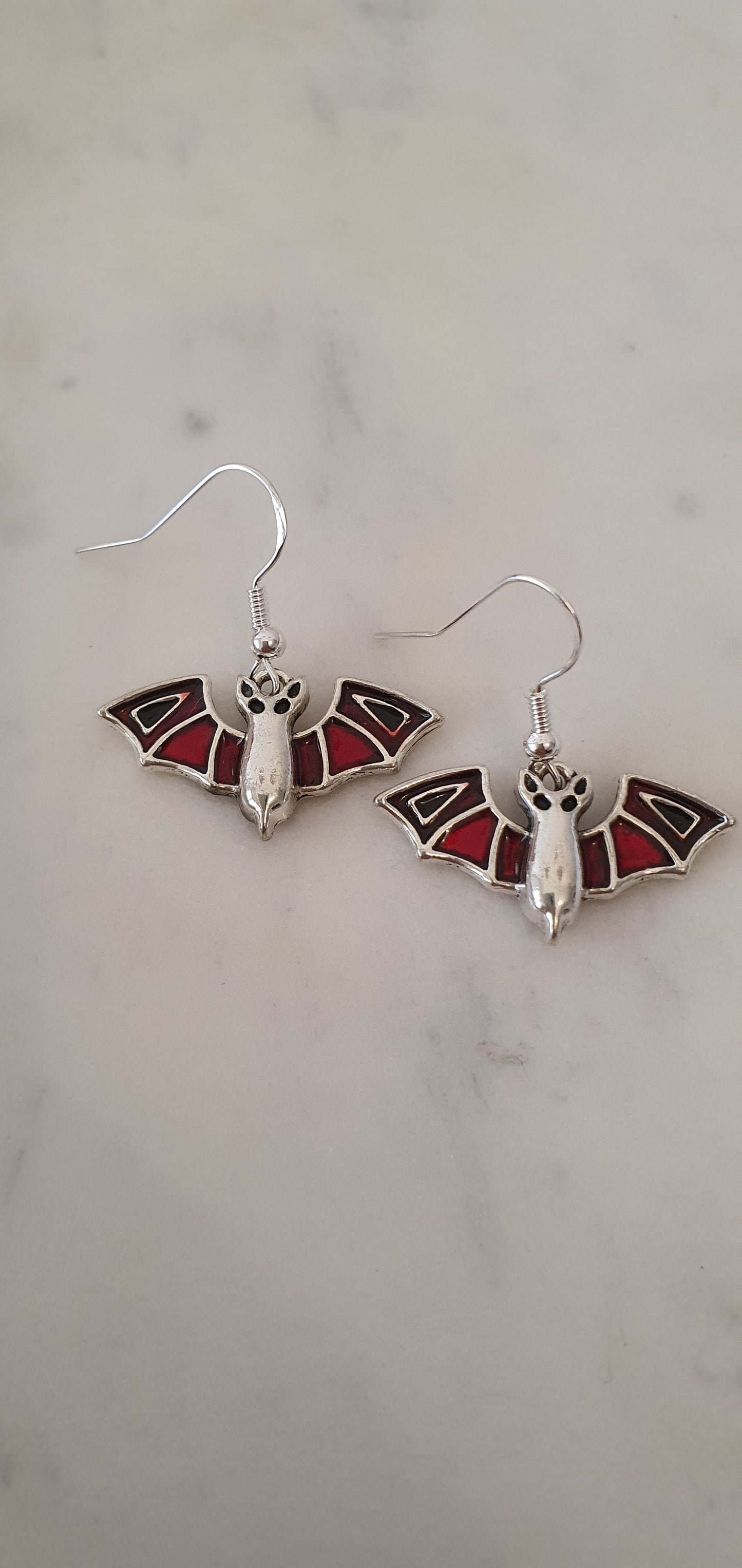 Goth Punk - Bat Black & Red Set of Earrings - Trendy Gothic