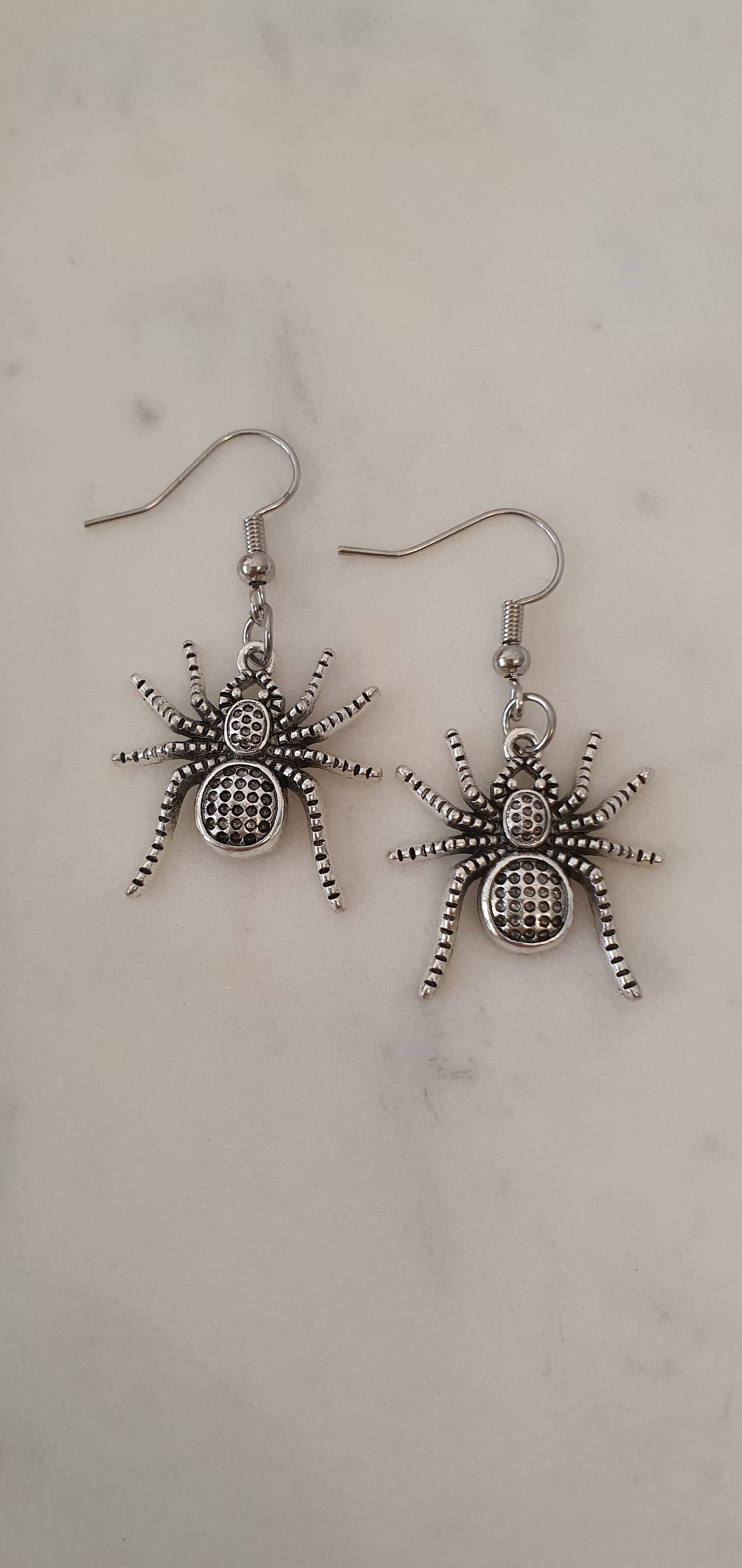 Goth Punk - Lattice Silver Spider Set of Earrings - Trendy Gothic