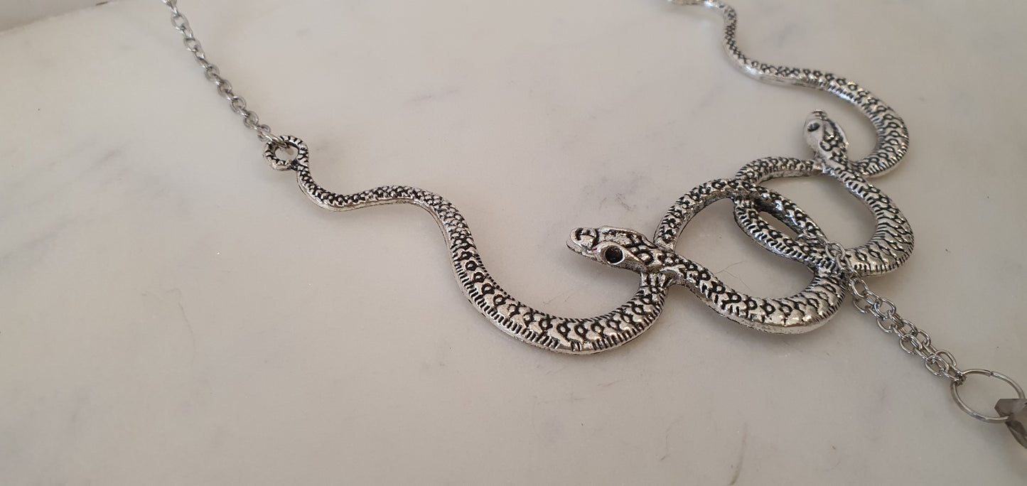 Goth Punk - Large Slithering Snake Knot Necklace