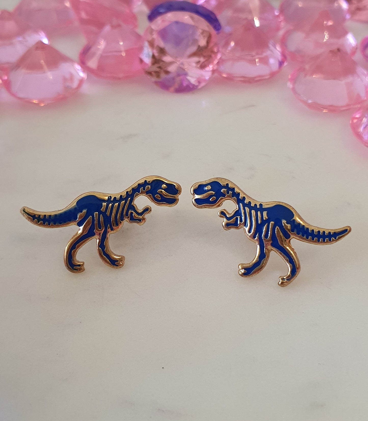 Battle of the Blue T-Rex - Set of Stud Earrings