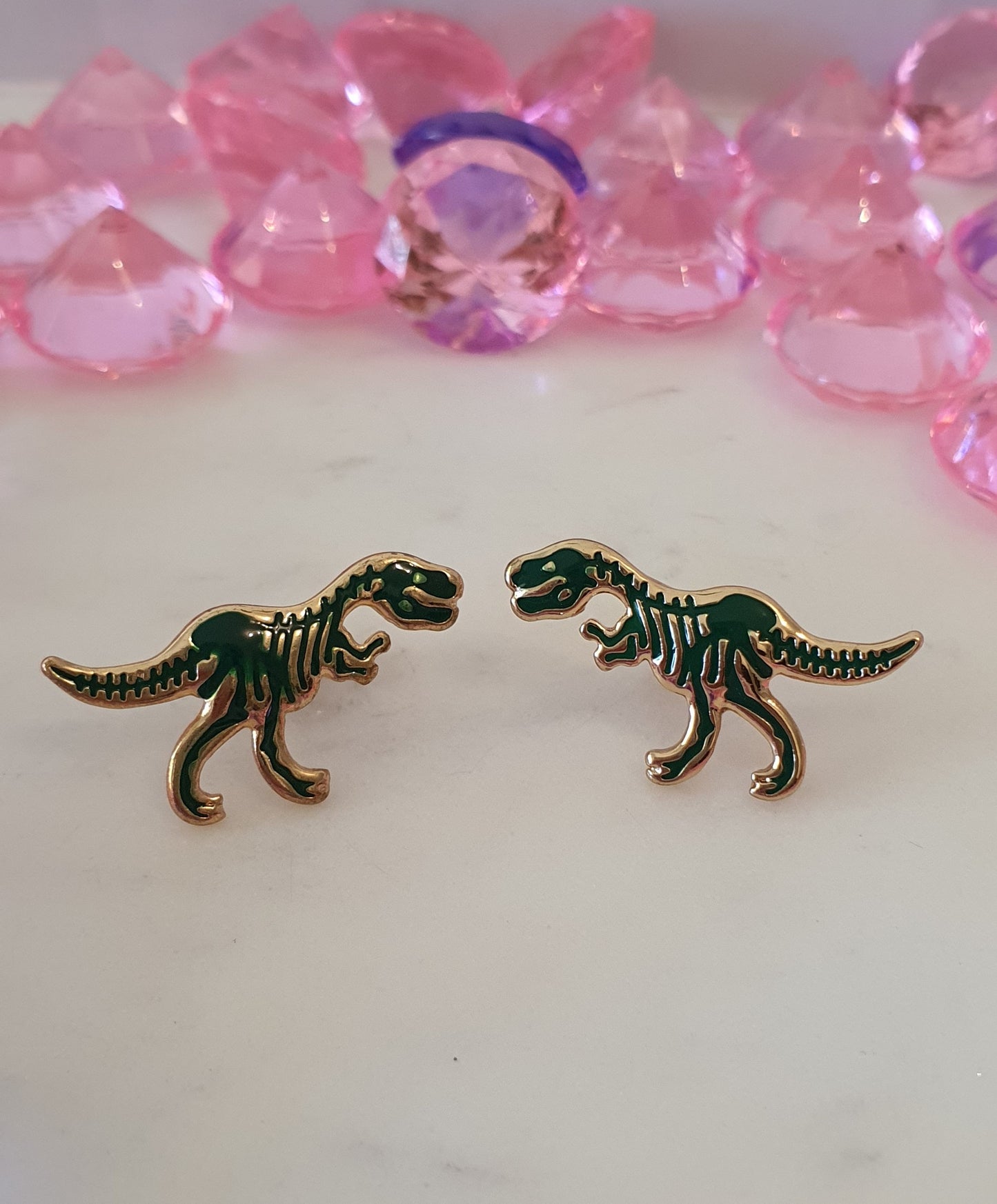 Battle of the Green T-Rex - Set of Stud Earrings