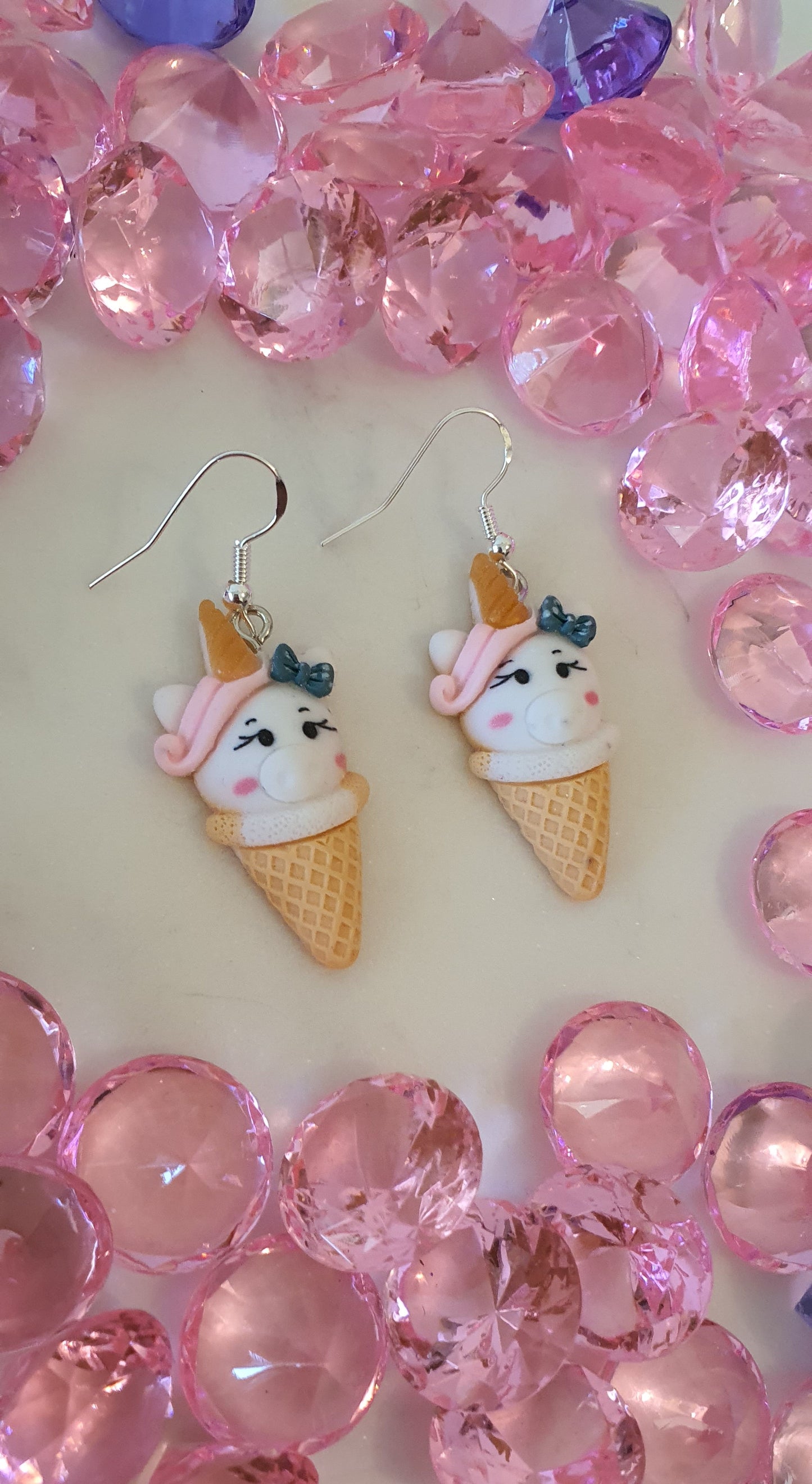 Sweet Unicorn Ice Cream Cone - Set of Earrings