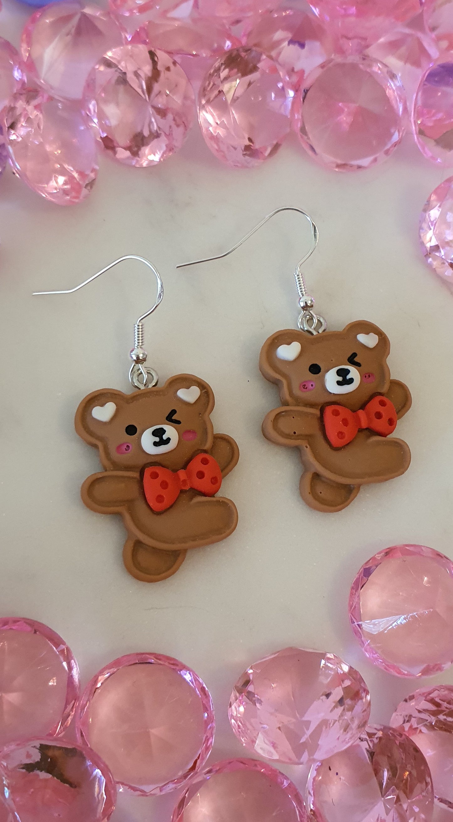 Precious Brown Dancing Bear Set of Earrings