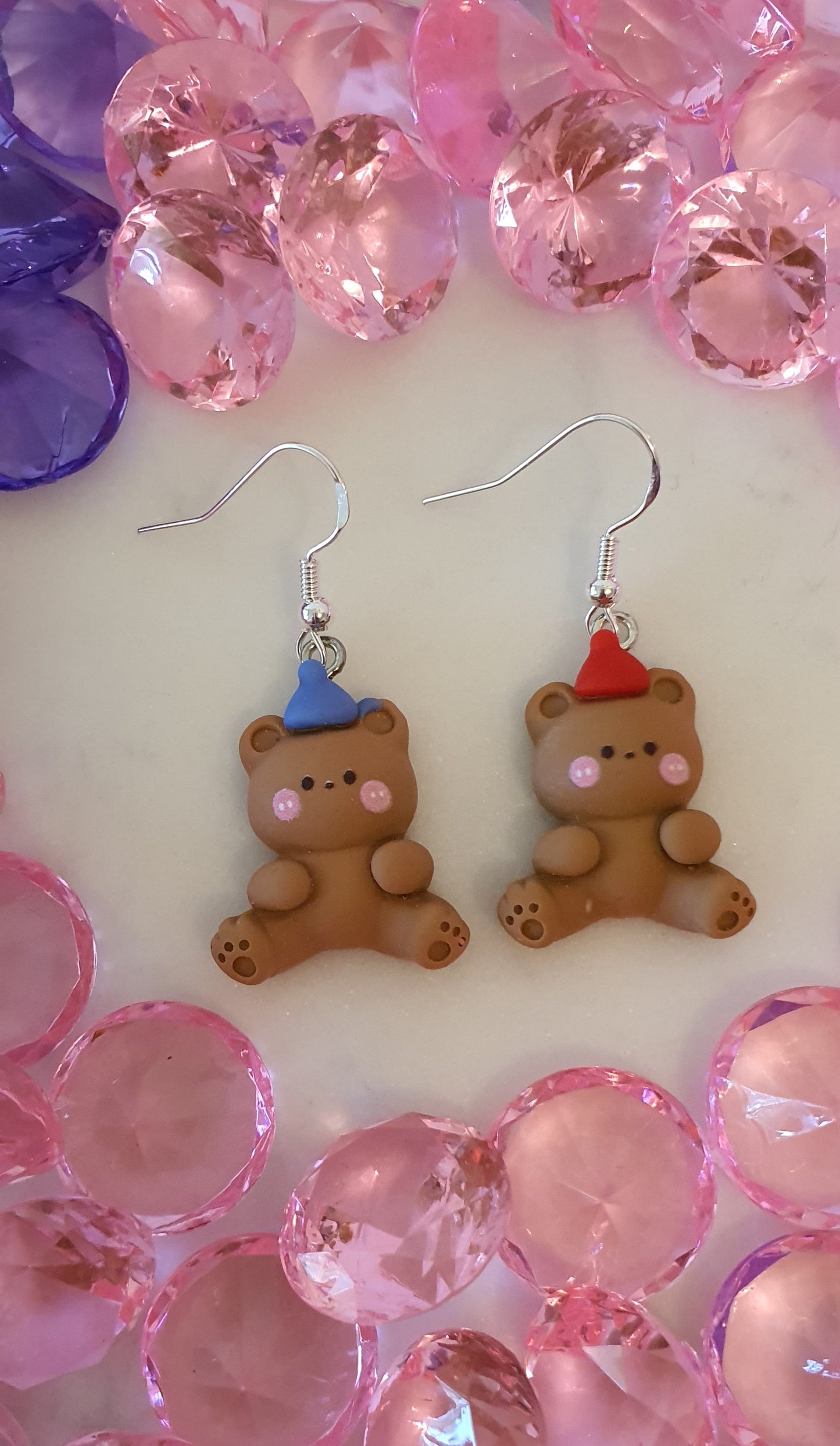 Precious Mixed Beanie Brown Bear Set of Earrings