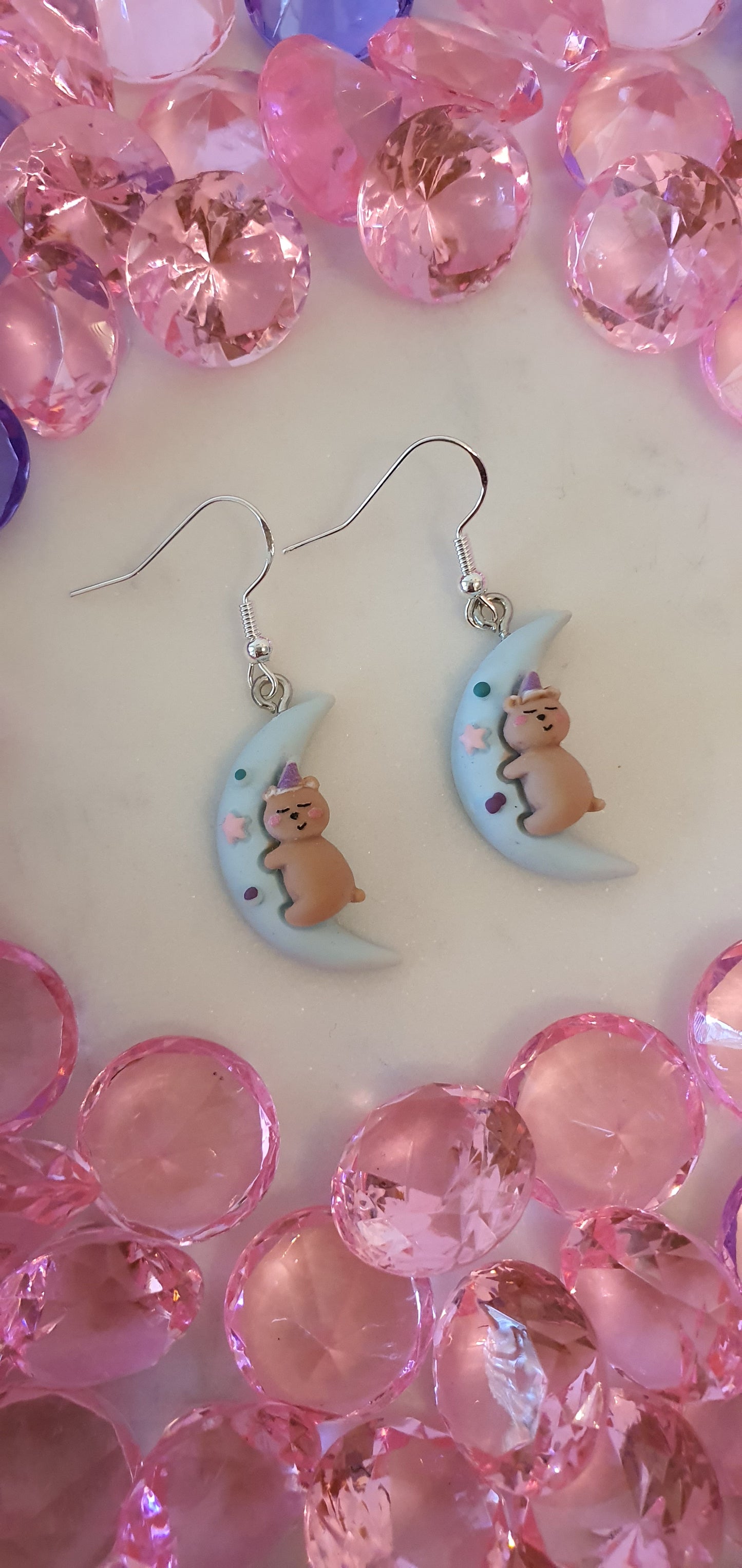 Precious The Bear & The Moon Set of Earrings