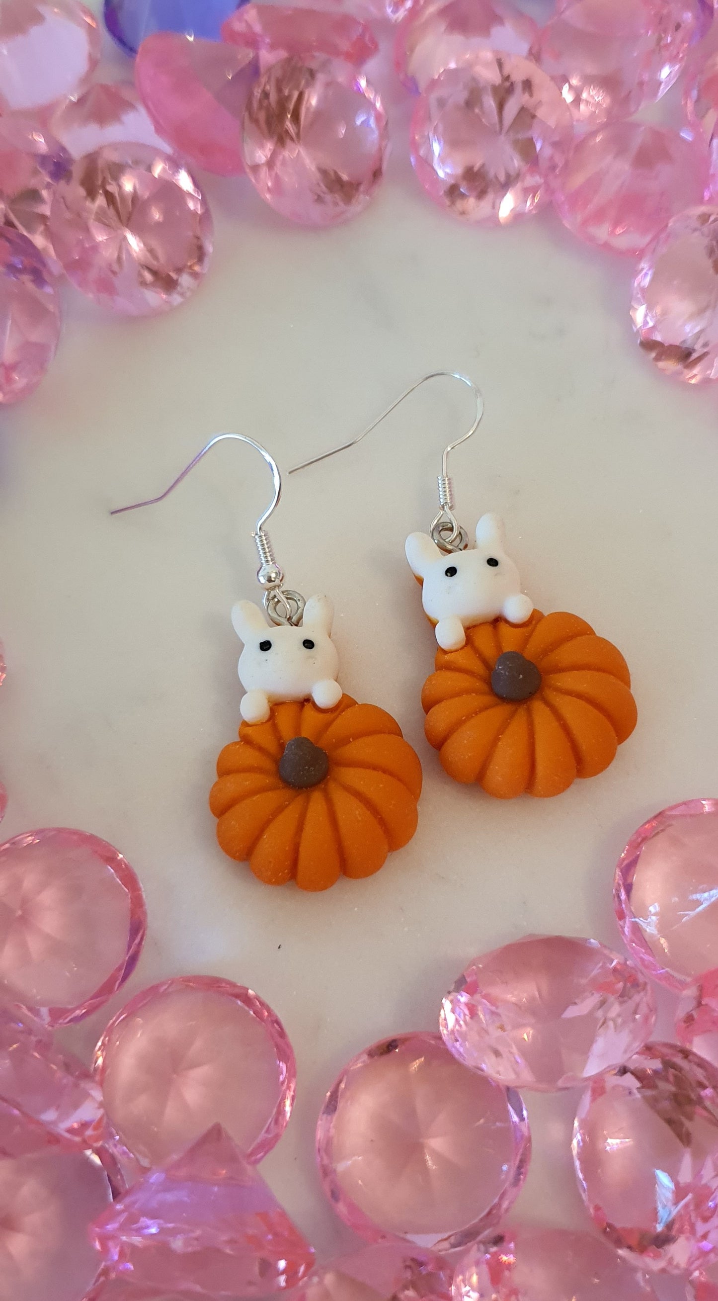 Beautiful Pumpkin Patch Rabbit - Set of Earrings