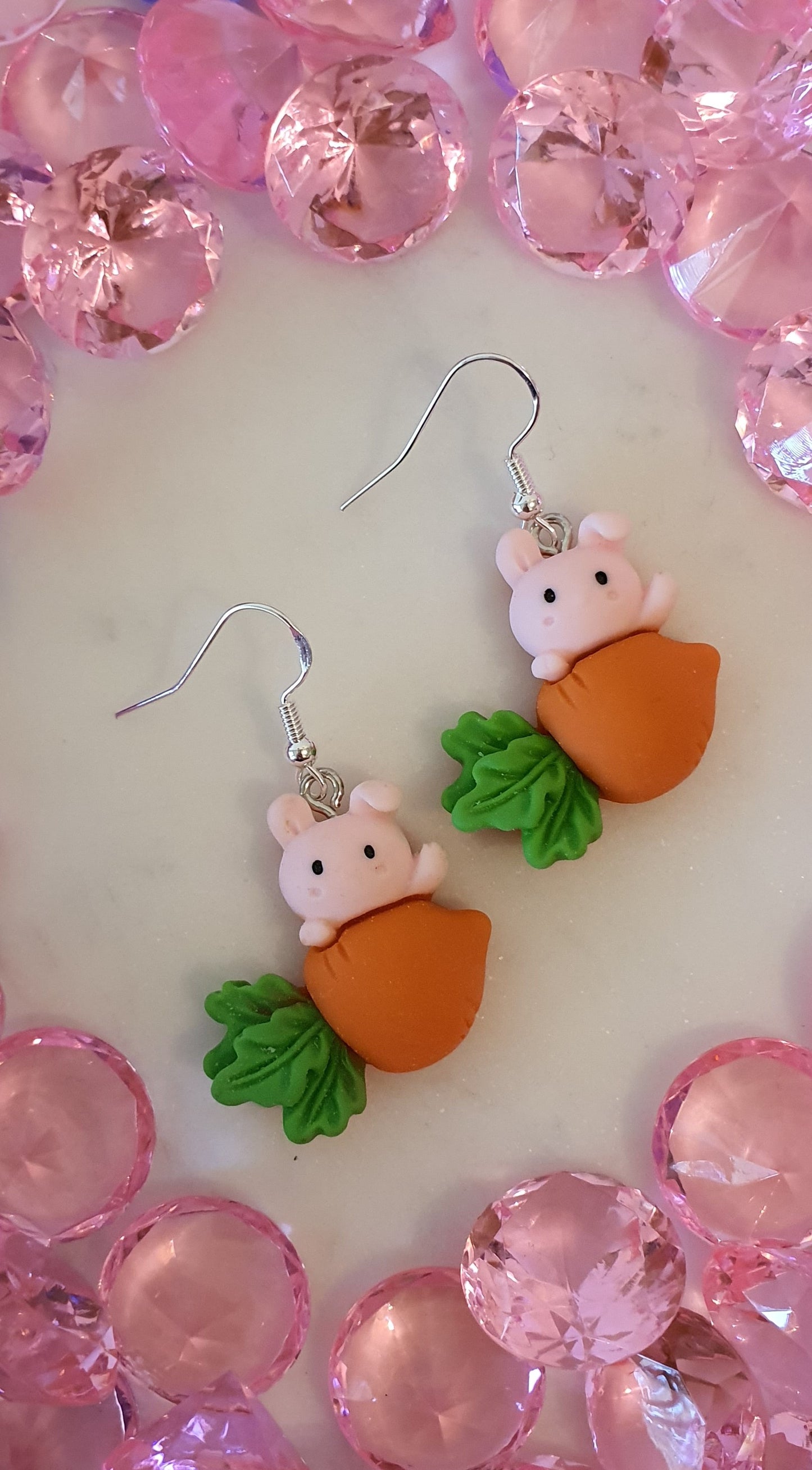 Beautiful Carrot Patch Rabbit - Set of Earrings