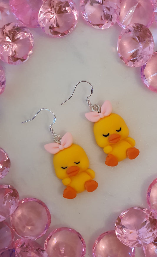 Gorgeous Sleeping Baby Duckling - Set of Earrings