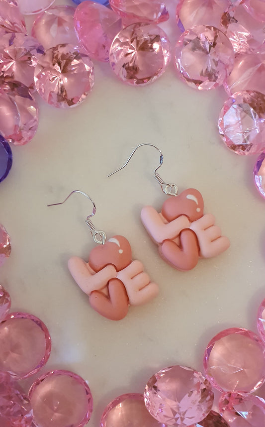 Gorgeous Pastel Plump 'Love' Letter - Set of Earrings