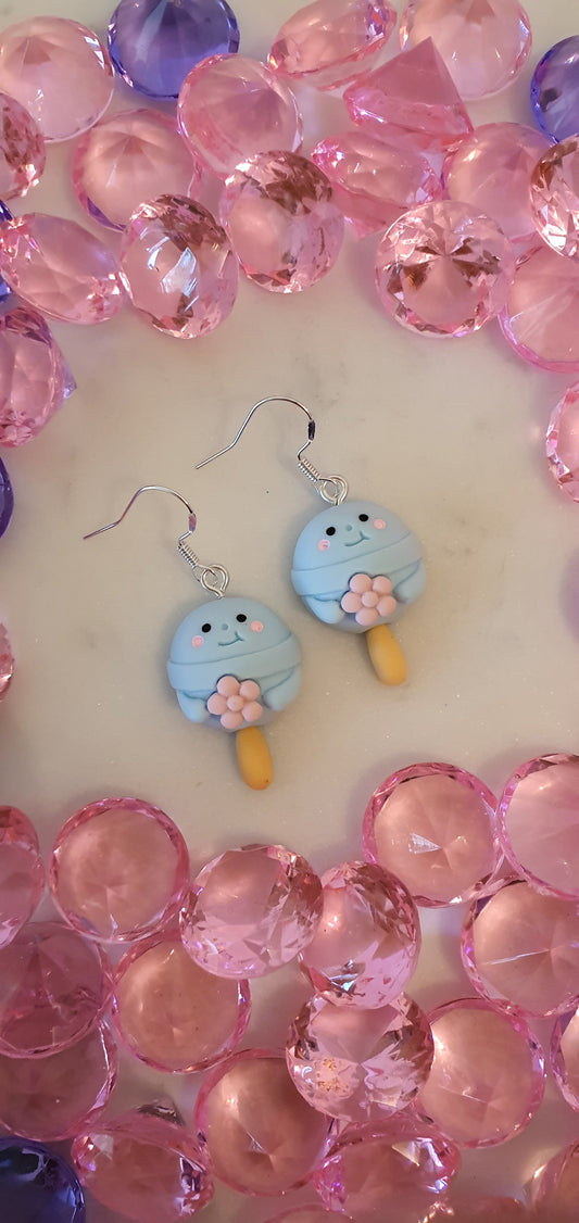 Heavenly Blueberries & Daisy Stick Ice Cream - Set of Earrings