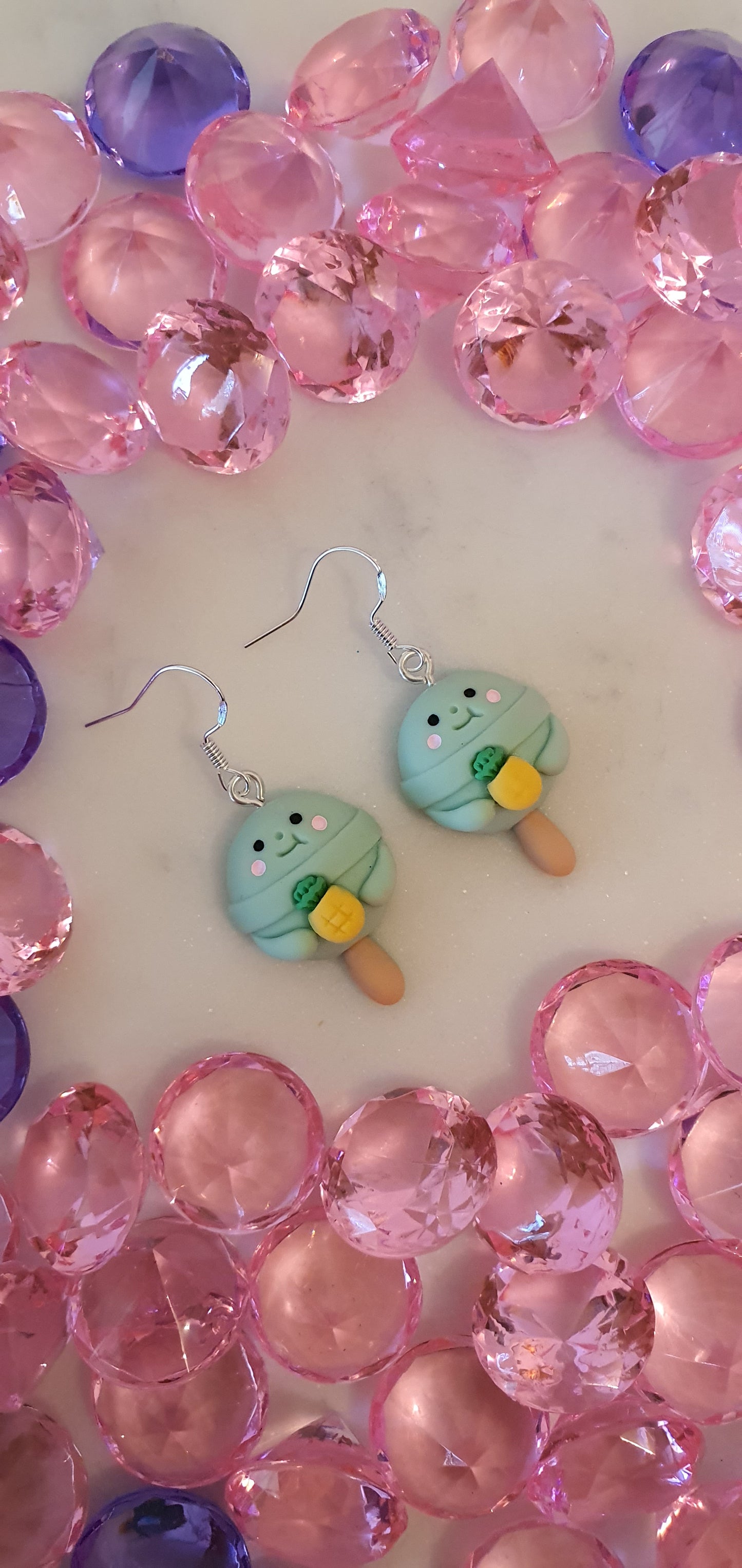 Heavenly Kiwi & Pineapple Stick Ice Cream - Set of Earrings