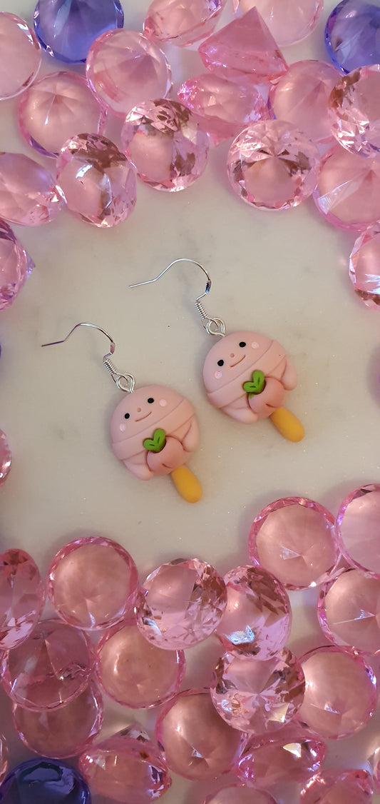 Heavenly Strawberry & Peach Stick Ice Cream - Set of Earrings