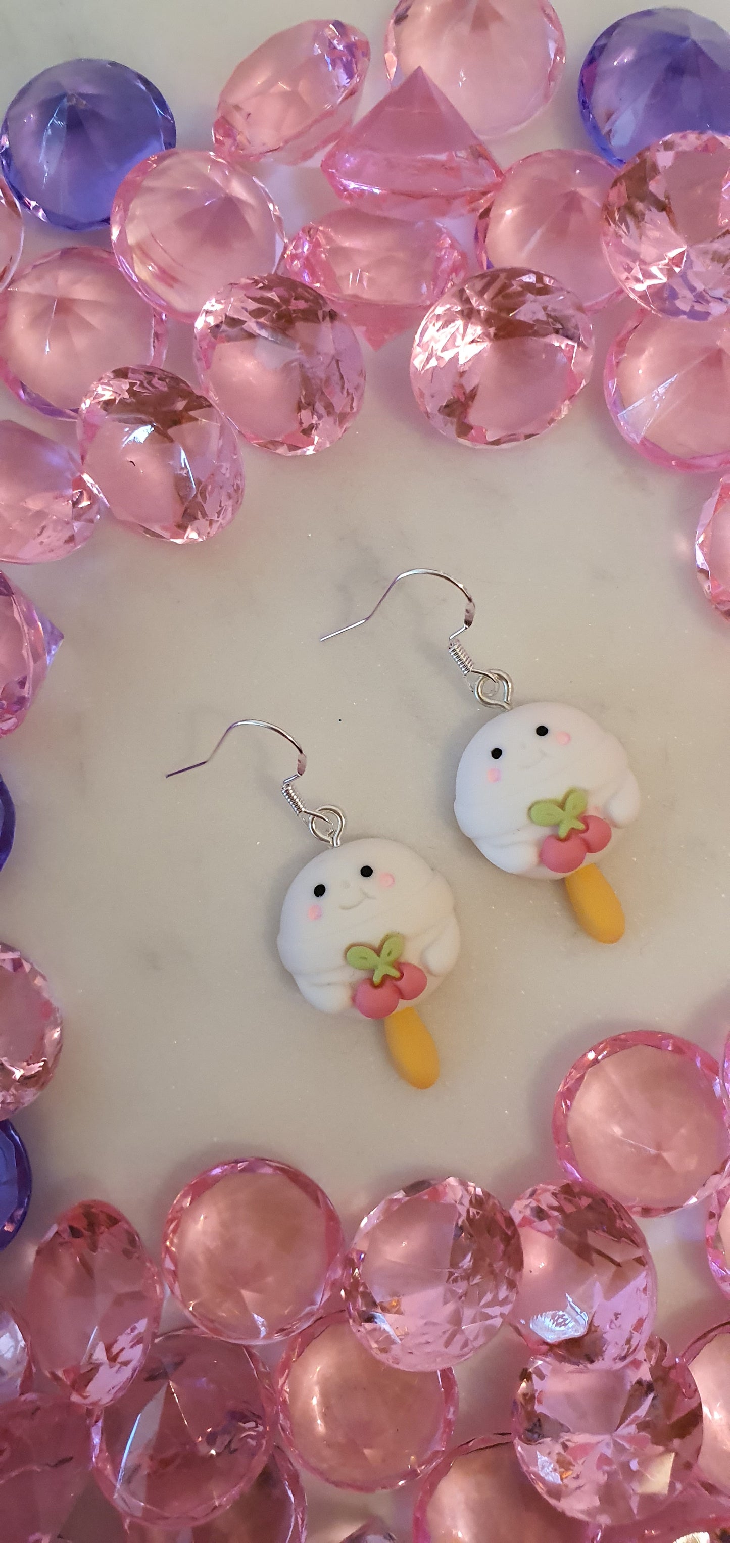 Heavenly Vanilla & Cherries Stick Ice Cream - Set of Earrings