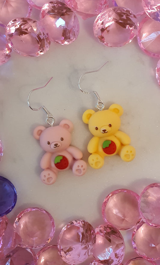 Precious Mixed Strawberry Bear Set of Earrings