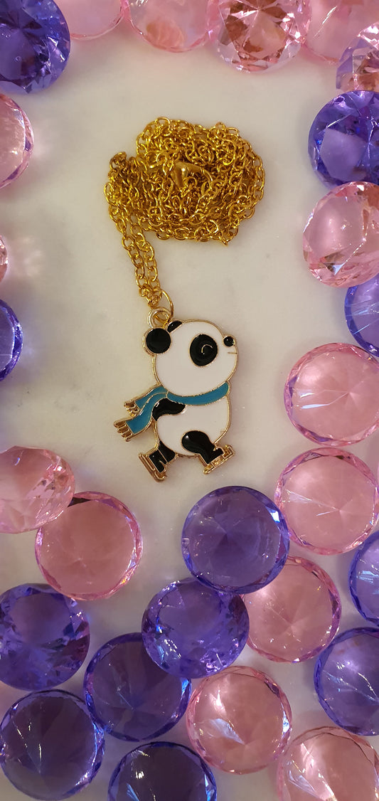 Cassius The Roller Skating Panda Necklace